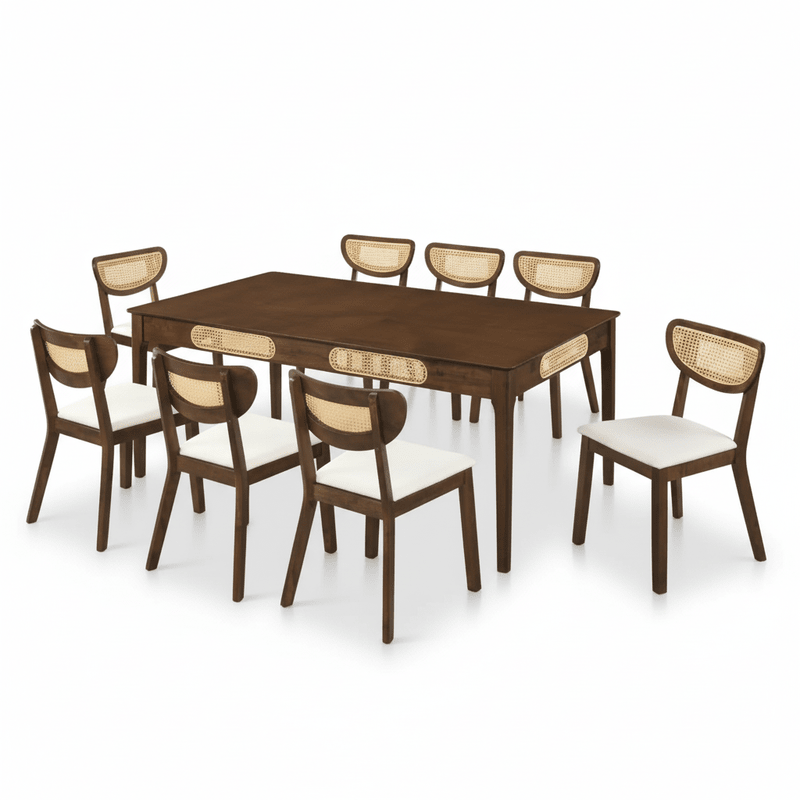 Walnut Wood Dining Set Malaga t – Natural touch with elegant character Dining Set| Otath
