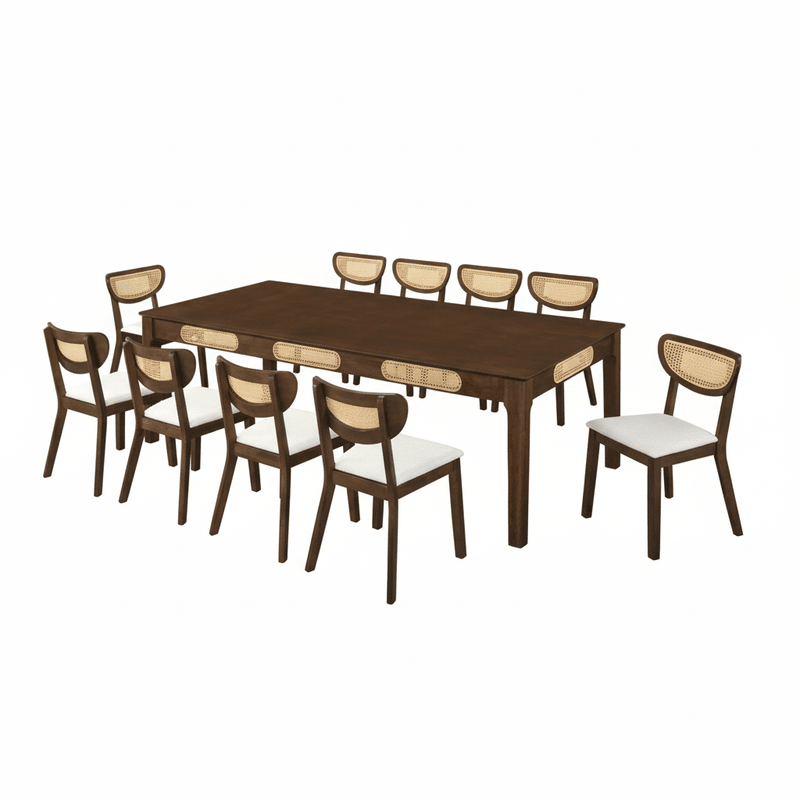 Walnut Wood Dining Set Malaga t – Natural touch with elegant character Dining Set| Otath