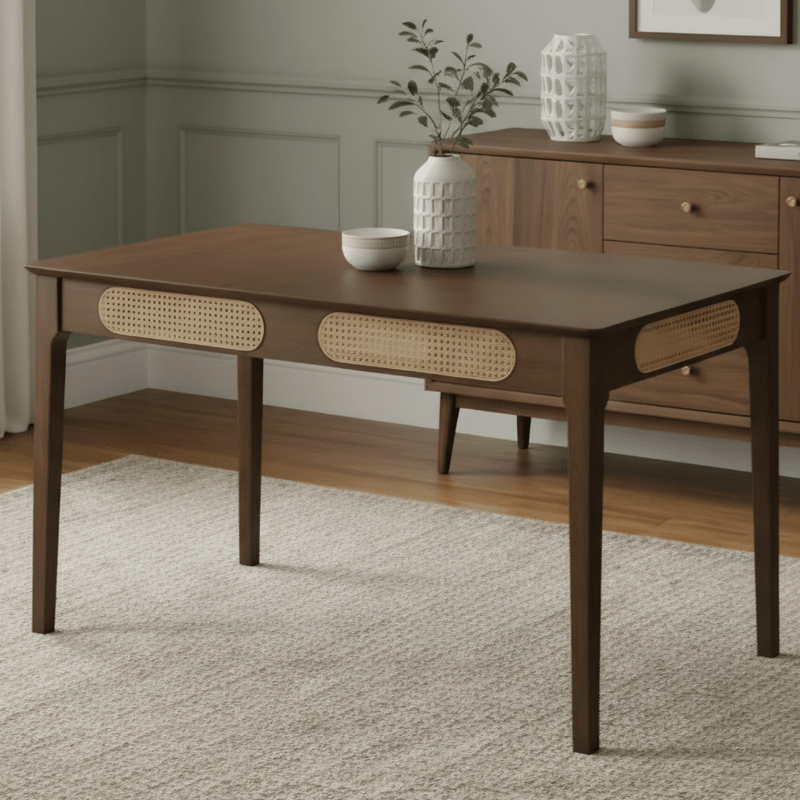 Walnut Wood Dining Set Malaga t – Natural touch with elegant character Dining Set| Otath
