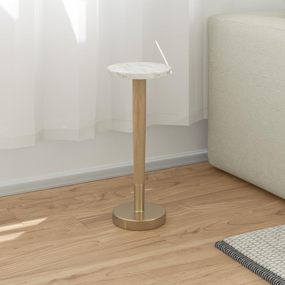 Warm Marble  Accent Table - Sienna