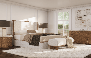 Warner Beige King Bed - Al Rugaib Furniture