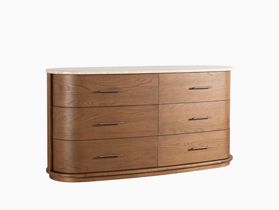 Warner Light Brown 6 - Drawer Dresser - Al Rugaib Furniture