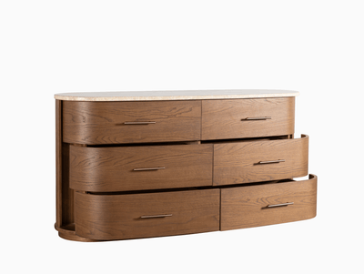 Warner Light Brown 6 - Drawer Dresser - Al Rugaib Furniture