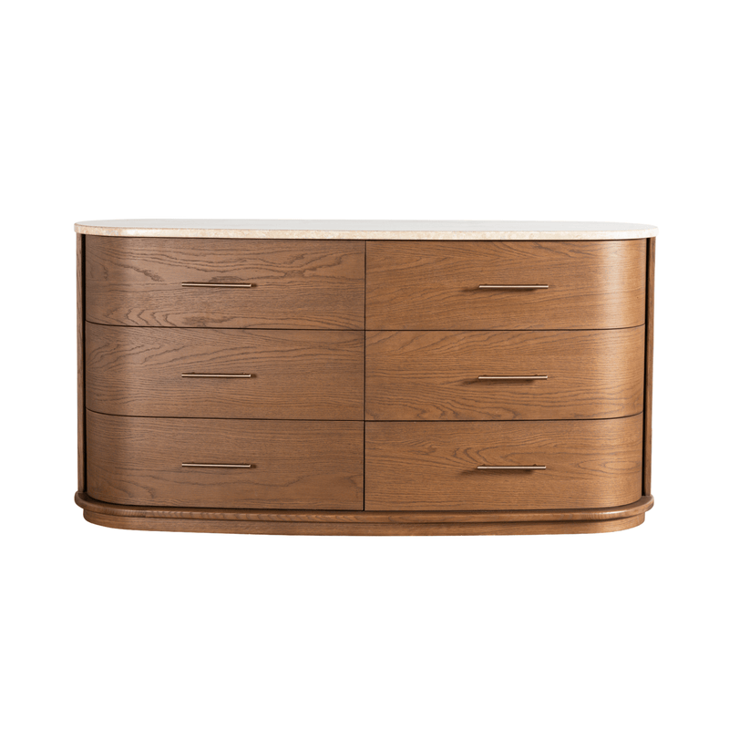 Warner Light Brown 6 - Drawer Dresser - Al Rugaib Furniture