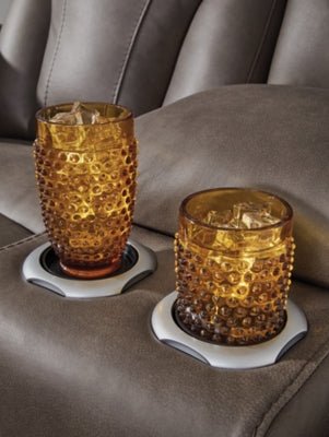 Warrior Peak Power Reclining Loveseat with Console Recliners| Ashley Homestore