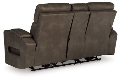 Warrior Peak Power Reclining Loveseat with Console Recliners| Ashley Homestore