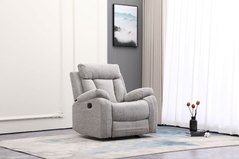 Warsaw Grey Manual Recliner with Glider - Al Rugaib Furniture