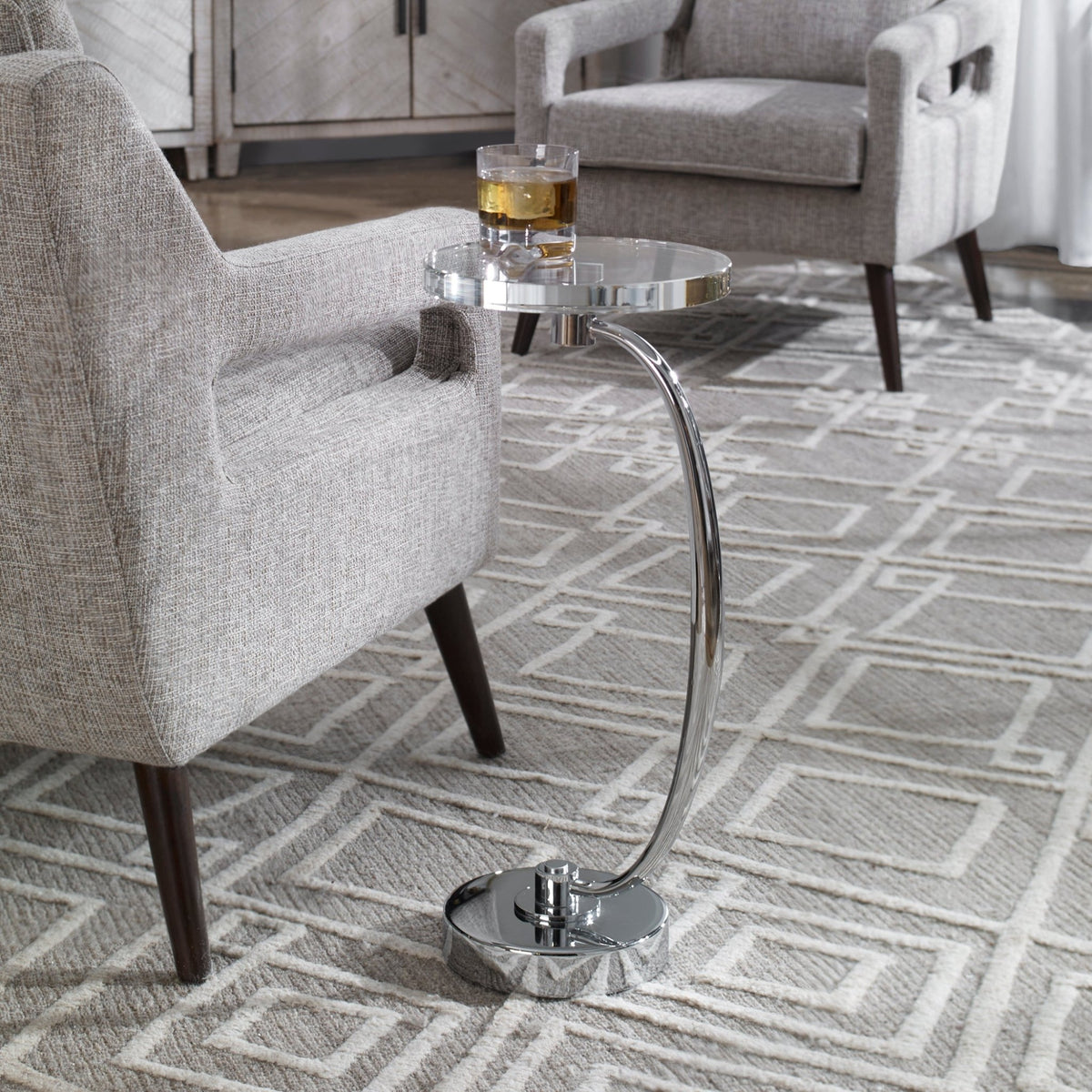 Waveney Drink Table, Nickel Accent & End Tables| Uttermost