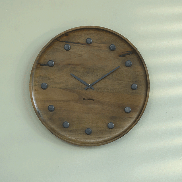 Ebony wooden wall clock Clocks| Roots Furniture
