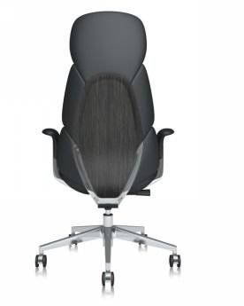 High Back Leather Chair - Black