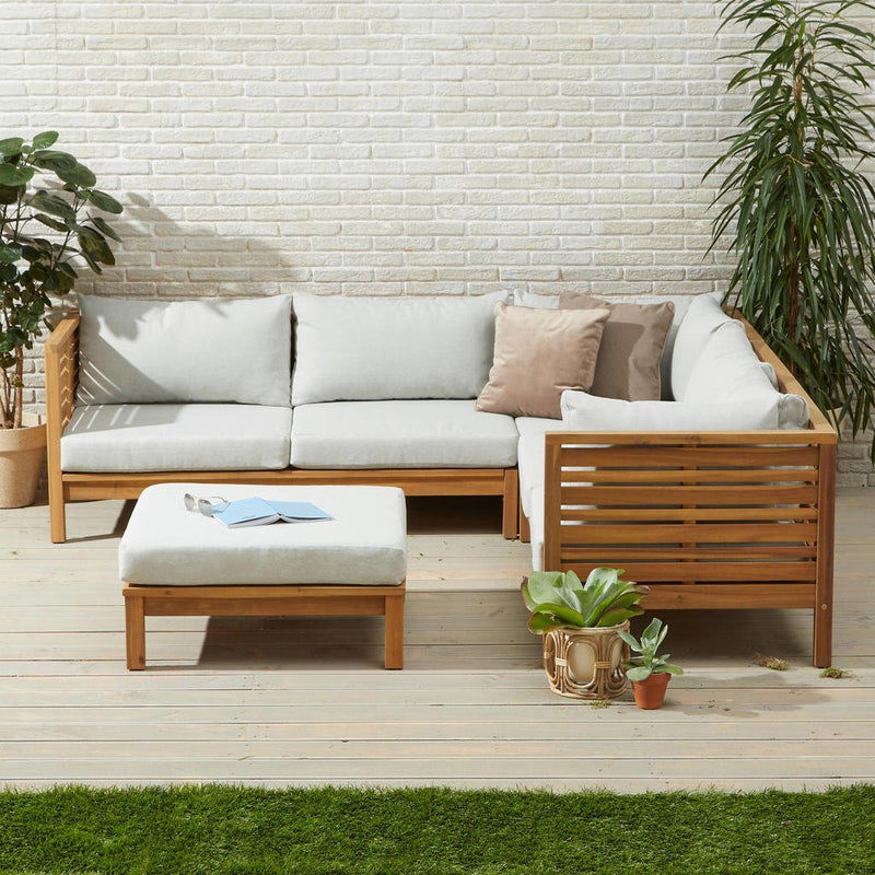 Royal | 3-Piece Outdoor Seating Set - Off-White - 250x250x75cm with Center Table 80x55x43cm
