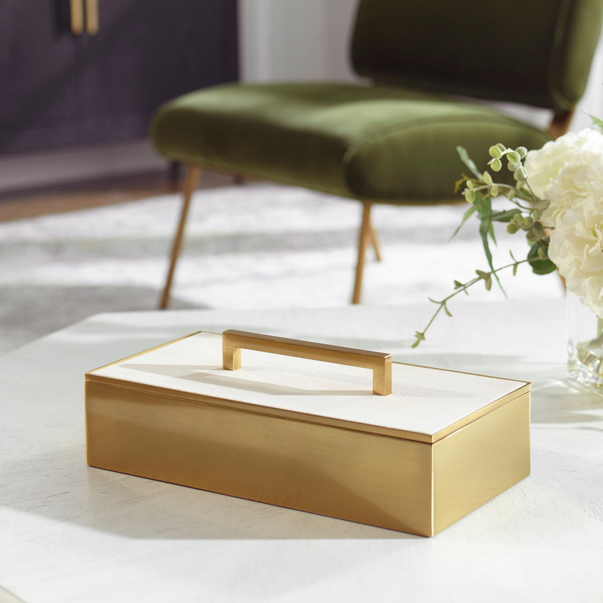 Wessex Box, White Table Decors| Uttermost
