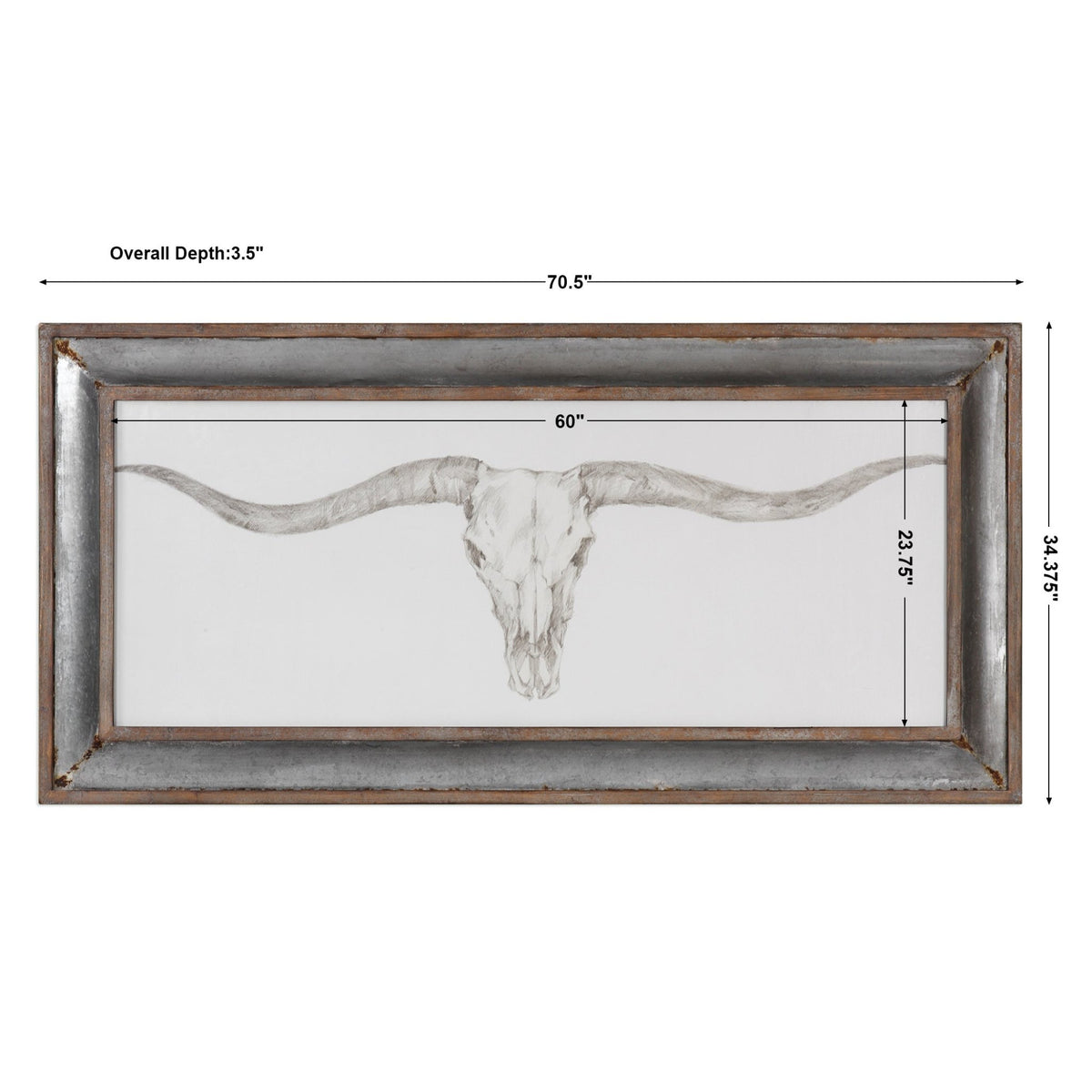 Western Skull Mount Framed Print Paintings & Pictures| Uttermost