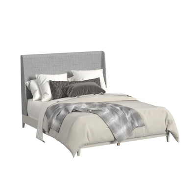 Westland King UPH Bed with Grey Fabric in Almond - Al Rugaib Furniture