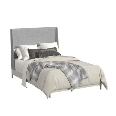 Westland Queen UPH Bed with Grey Fabric in Almond - Al Rugaib Furniture
