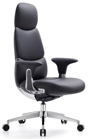 High Back Leather Chair - Black