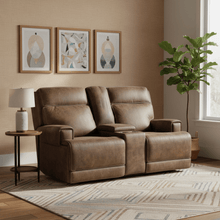 Wheeler Console Loveseat with Power Recline & Power Headrest