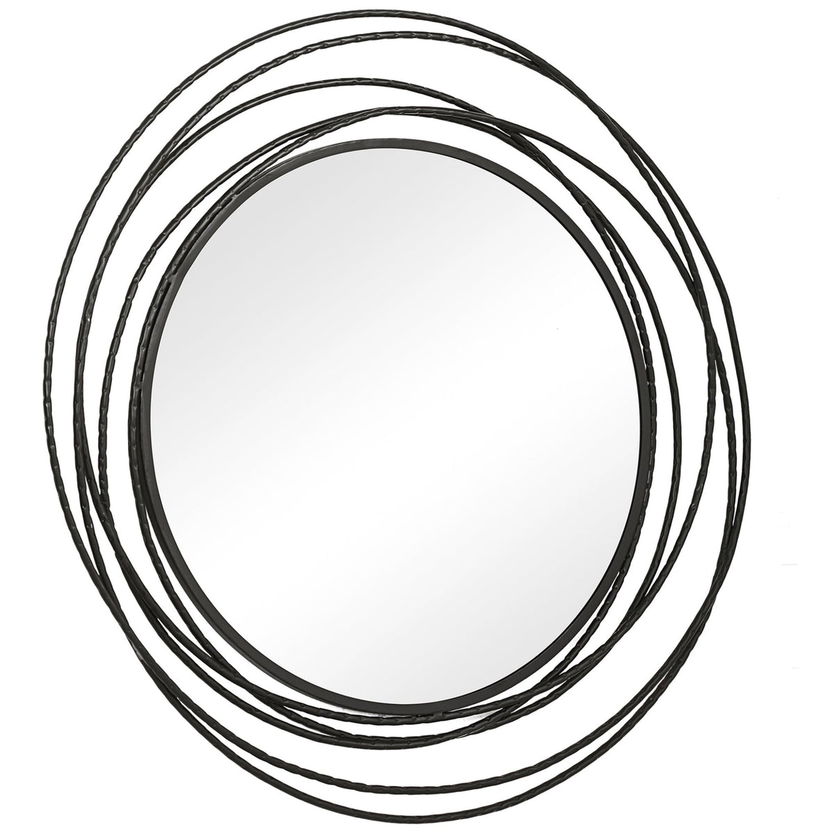 Whirlwind Black Round Mirror Mirrors| Uttermost