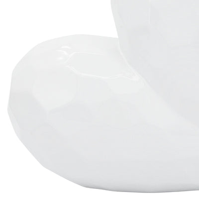 WHITE CERAMIC HEART, 11" - Al Rugaib Furniture