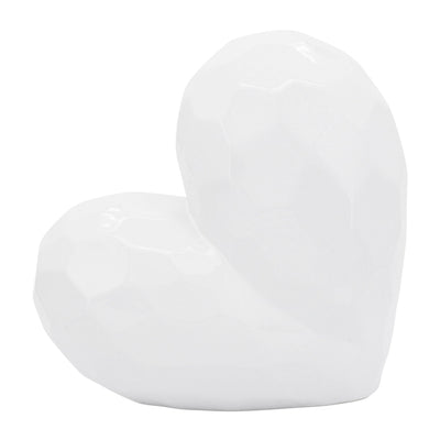WHITE CERAMIC HEART, 11" - Al Rugaib Furniture