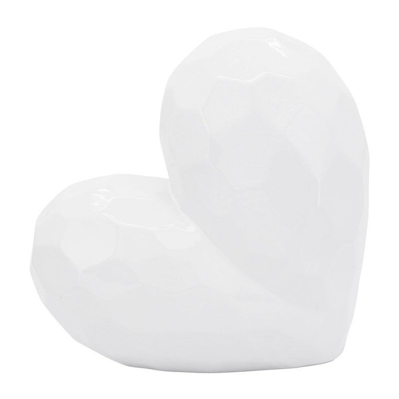 WHITE CERAMIC HEART, 11" - Al Rugaib Furniture