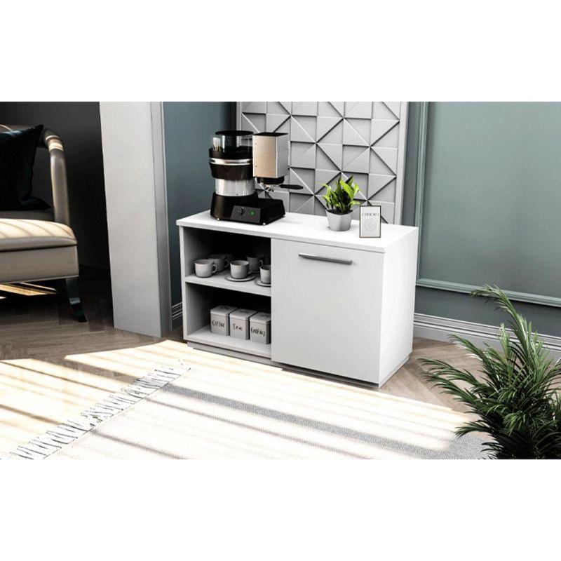 White Coffee Corner For Contemporary Elegance By Alhome Living Room Storage| Alhome