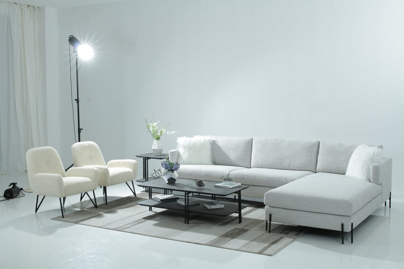 White Corner Sectional - Al Rugaib Furniture