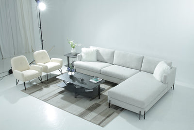 White Corner Sectional - Al Rugaib Furniture