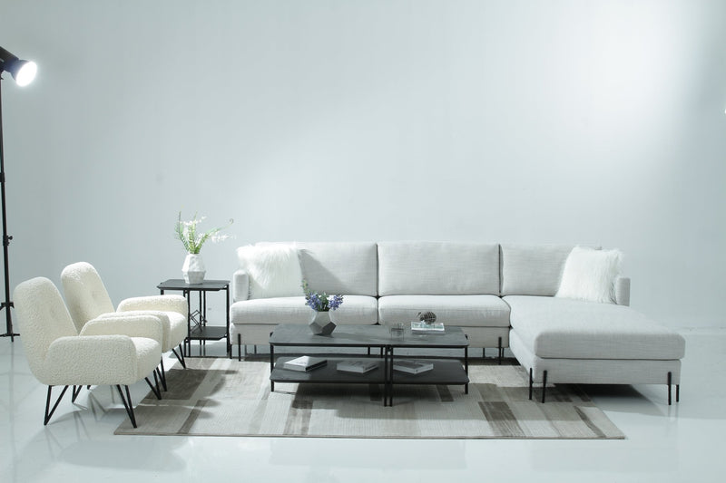 White Corner Sectional - Al Rugaib Furniture