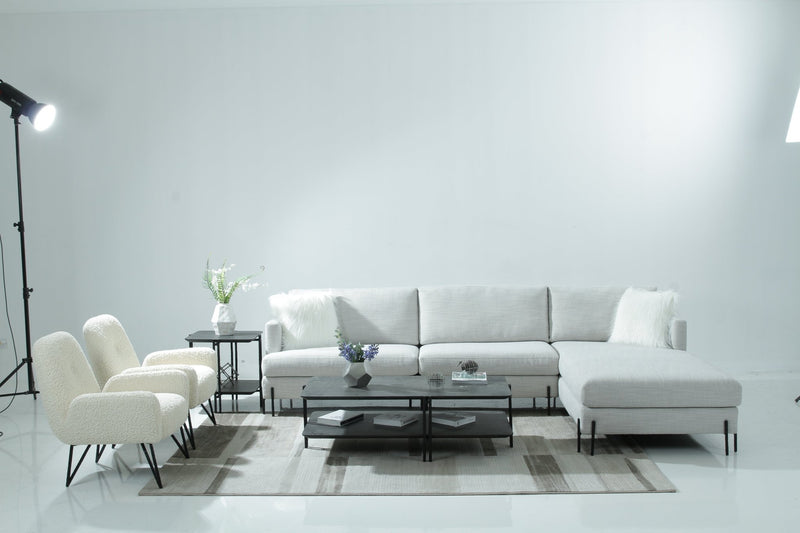 White Corner Sectional - Al Rugaib Furniture