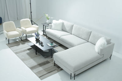 White Corner Sectional - Al Rugaib Furniture