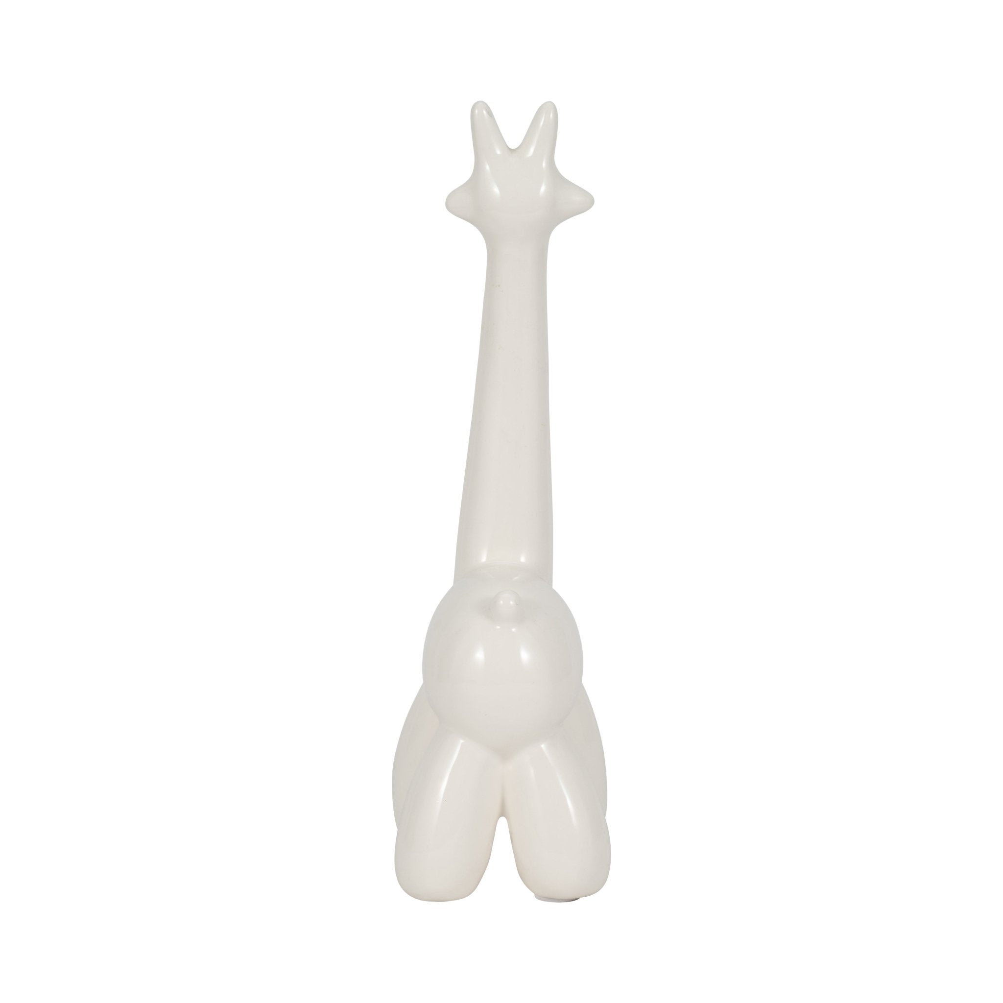 WHITE GIRAFFE BALLOON ANIMAL Table Decors| Sagebrook Home