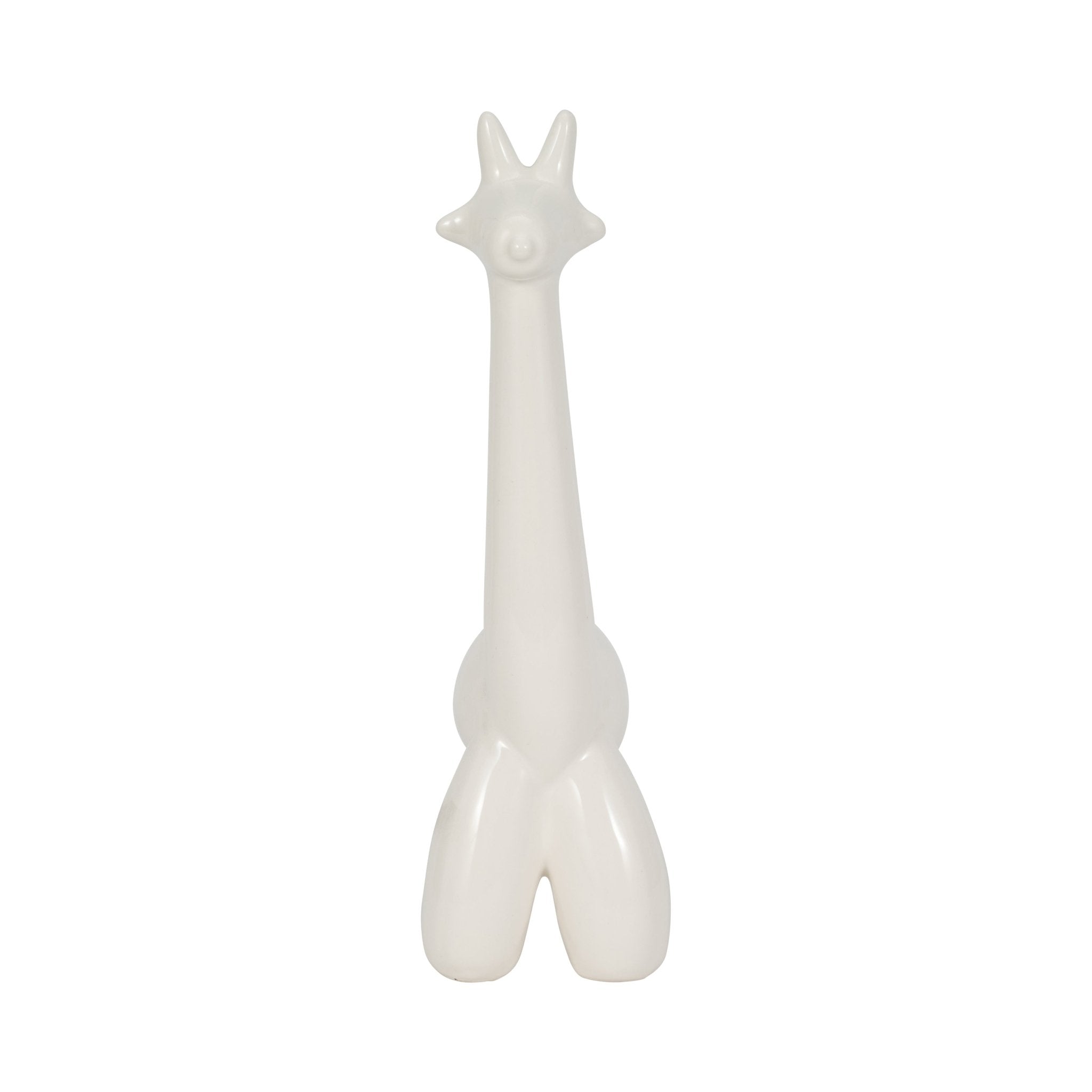 WHITE GIRAFFE BALLOON ANIMAL Table Decors| Sagebrook Home