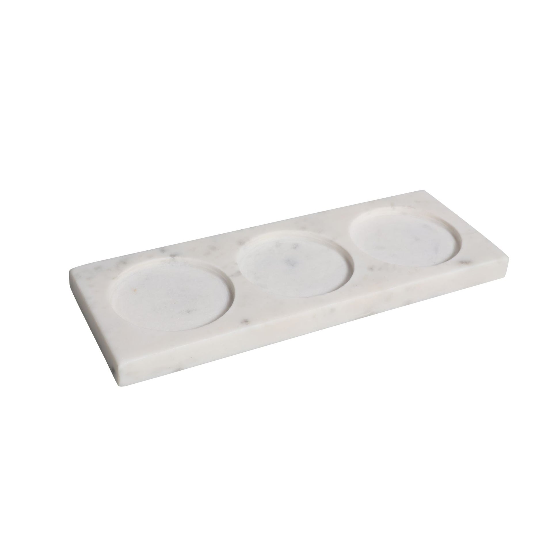 White Marble 3 Slot Caddy  Table Decors| Roots Furniture