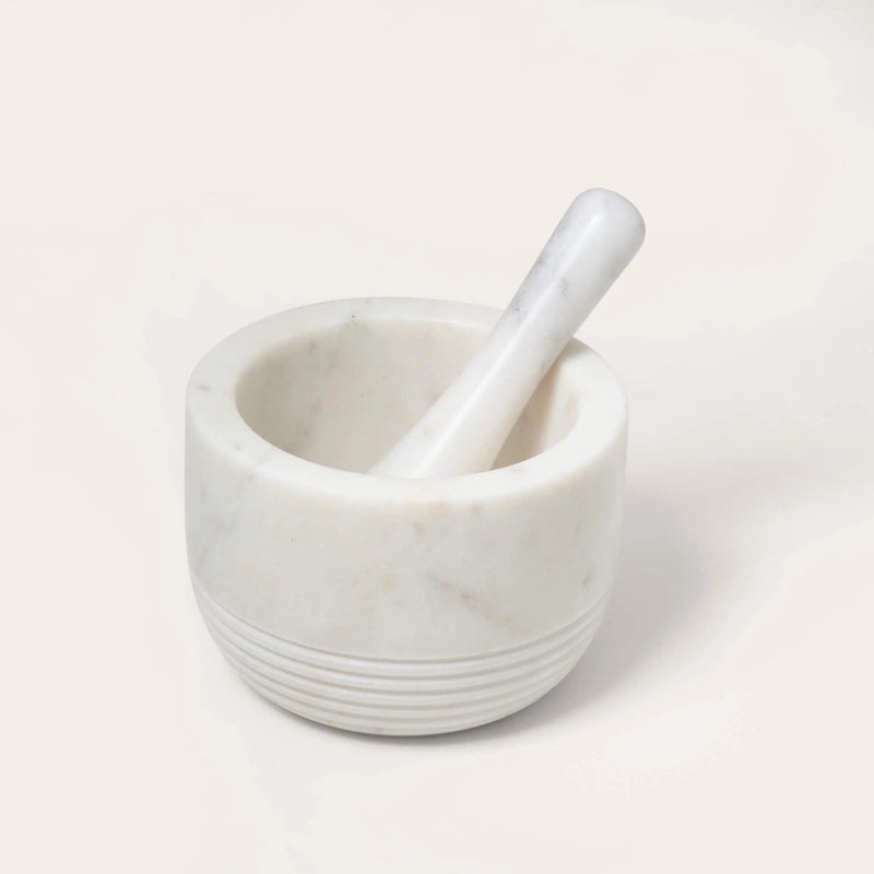White Marble Mortar & Pestle - Al Rugaib Furniture
