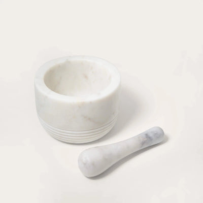 White Marble Mortar & Pestle - Al Rugaib Furniture