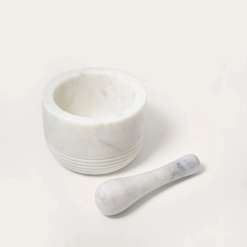 White Marble Mortar & Pestle - Al Rugaib Furniture