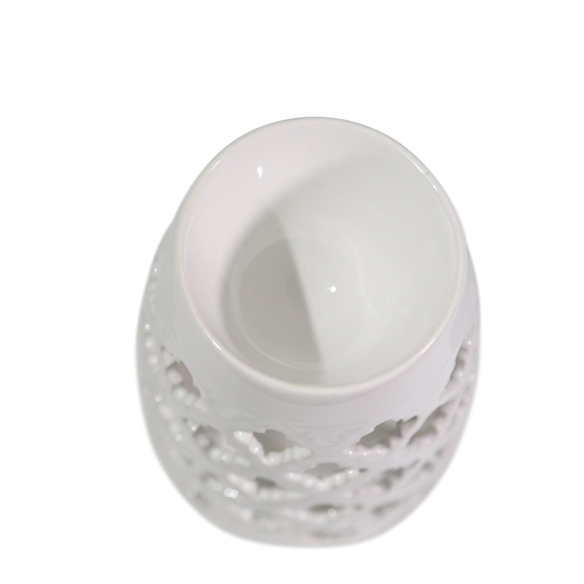 WHITE OIL BURNER CANDLE HOLDER, 6" Candle Holders| Sagebrook Home