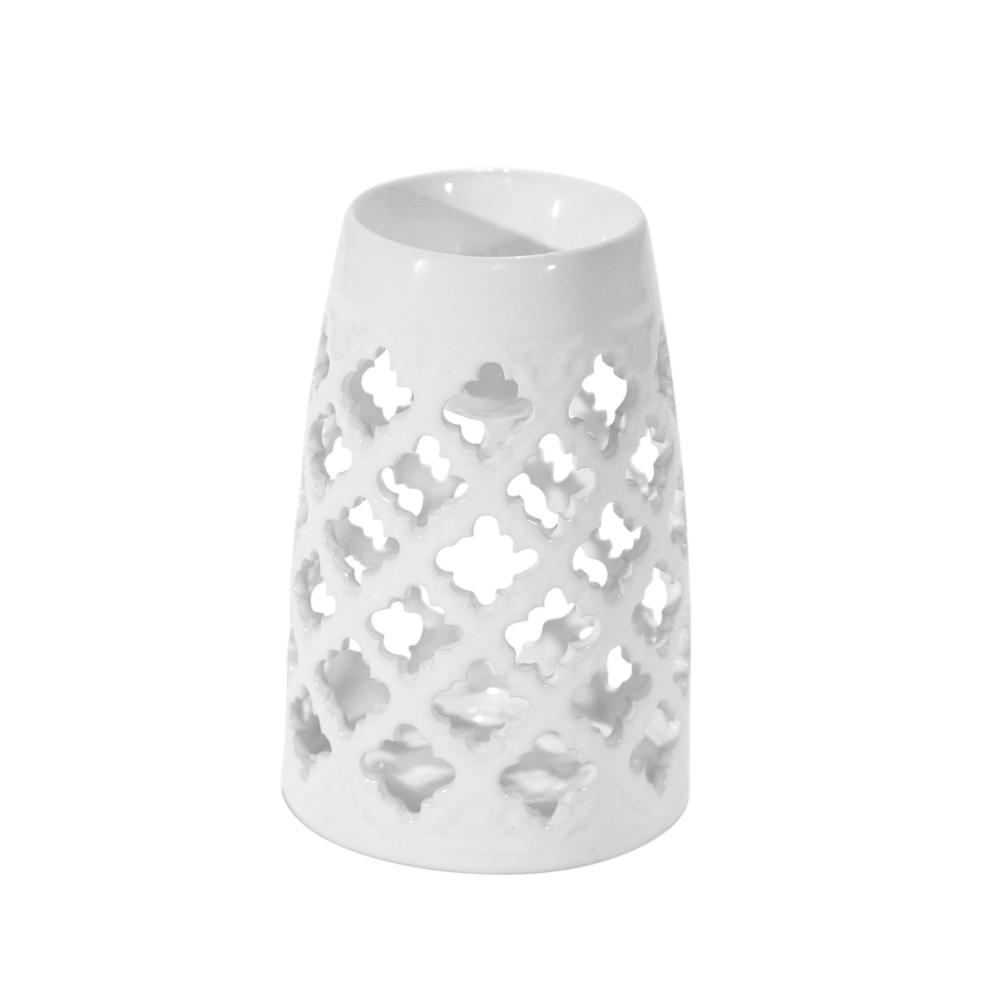 WHITE OIL BURNER CANDLE HOLDER, 6" Candle Holders| Sagebrook Home
