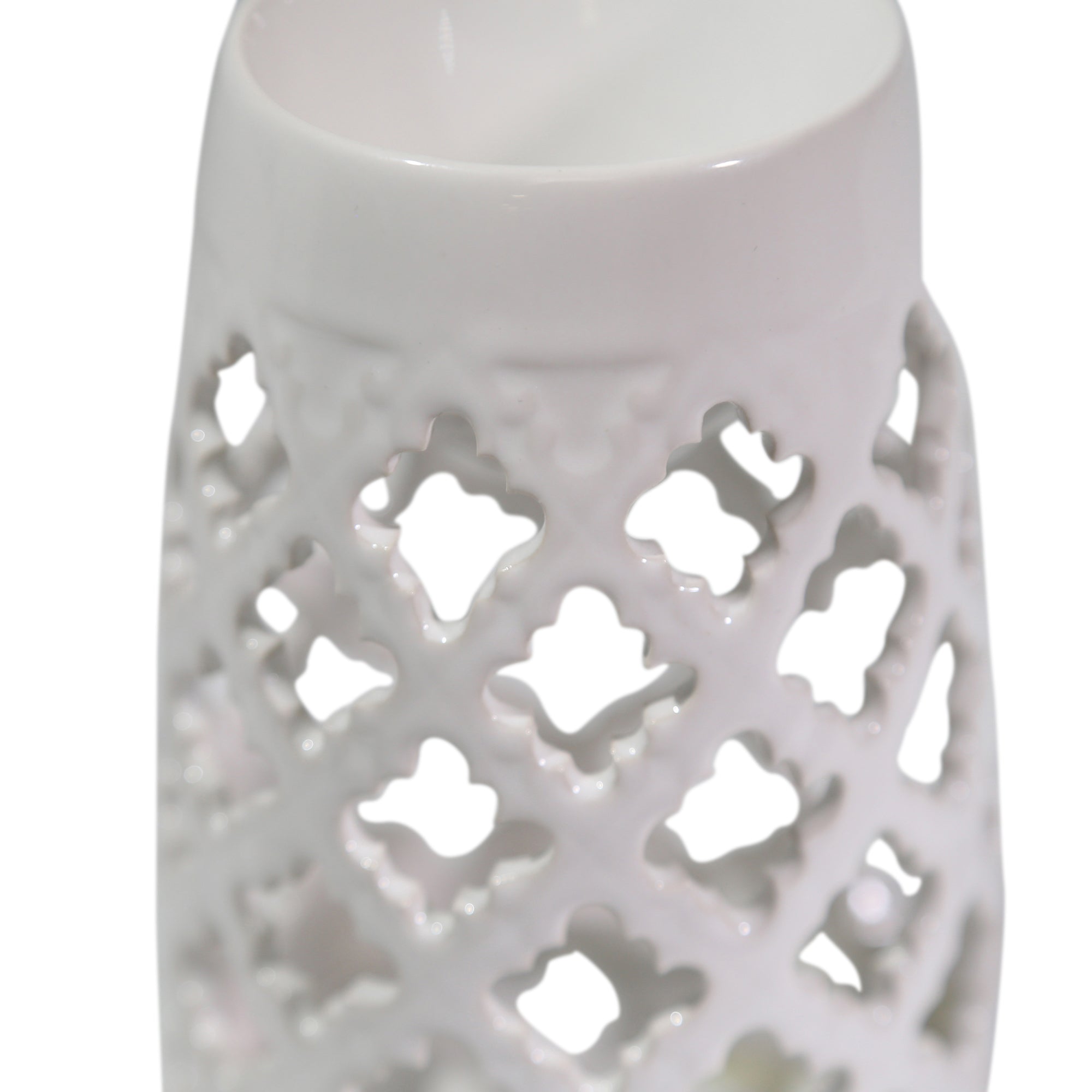 WHITE OIL BURNER CANDLE HOLDER, 6" Candle Holders| Sagebrook Home