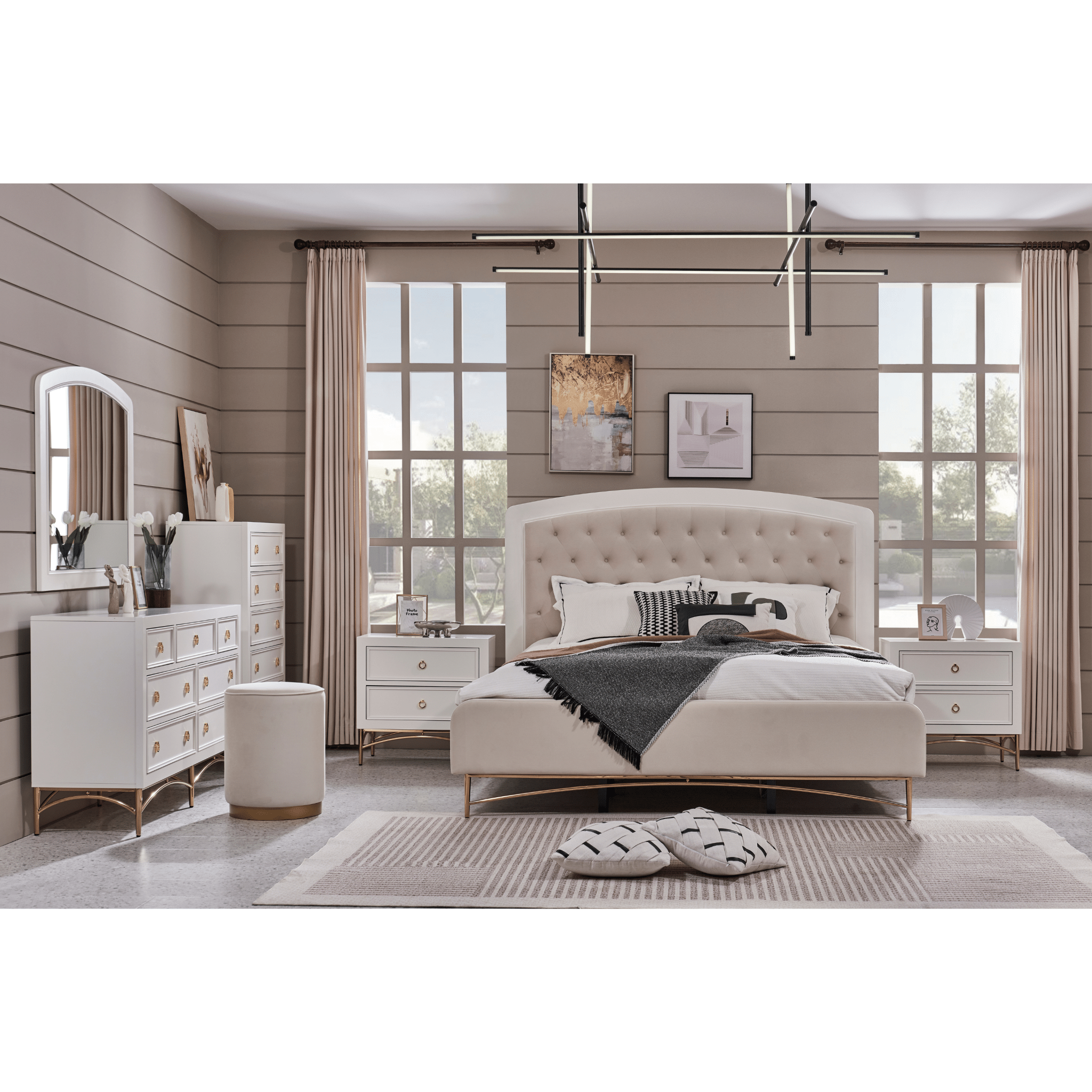 WHITE PEARL KING BED Beds| Roots Furniture