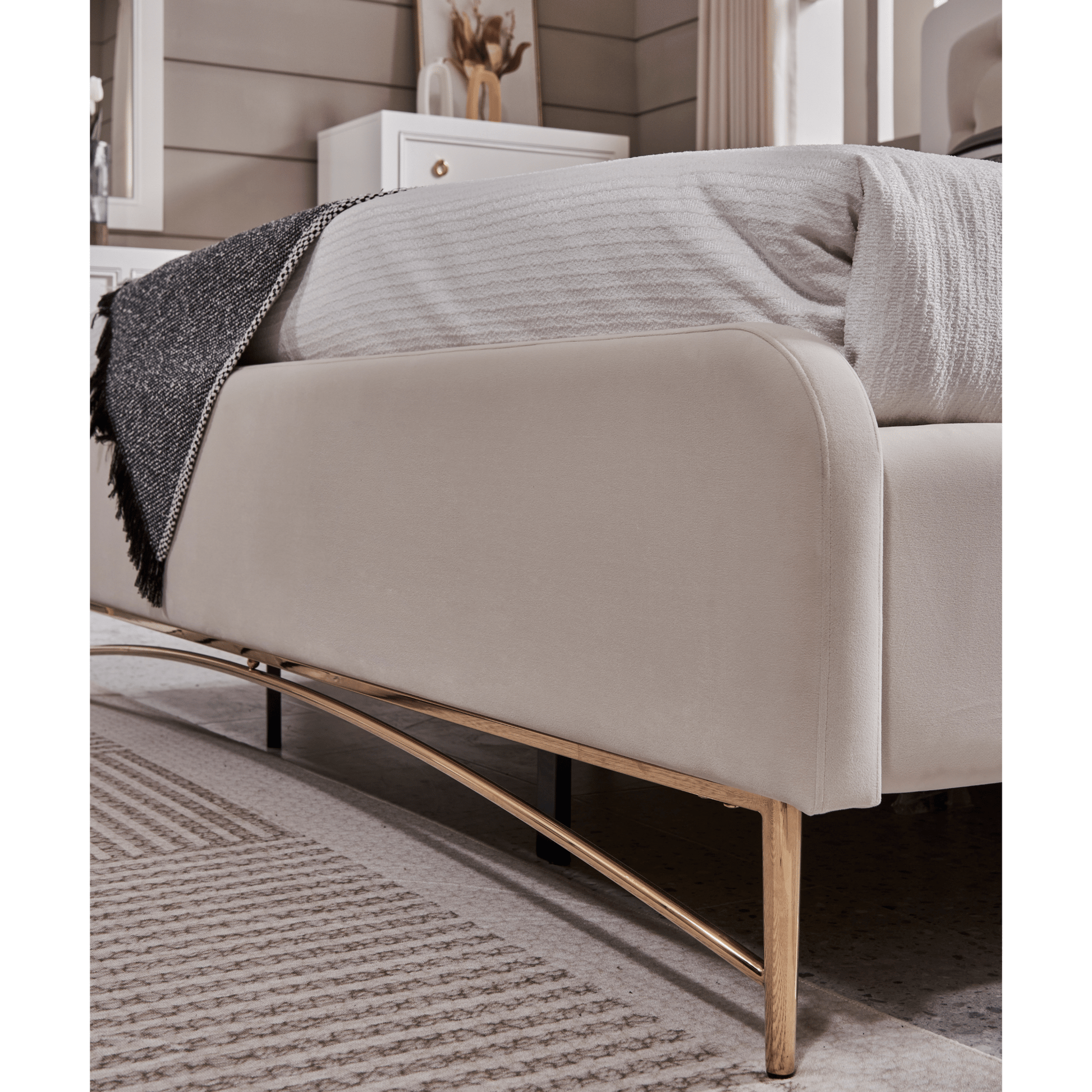 WHITE PEARL KING BED Beds| Roots Furniture