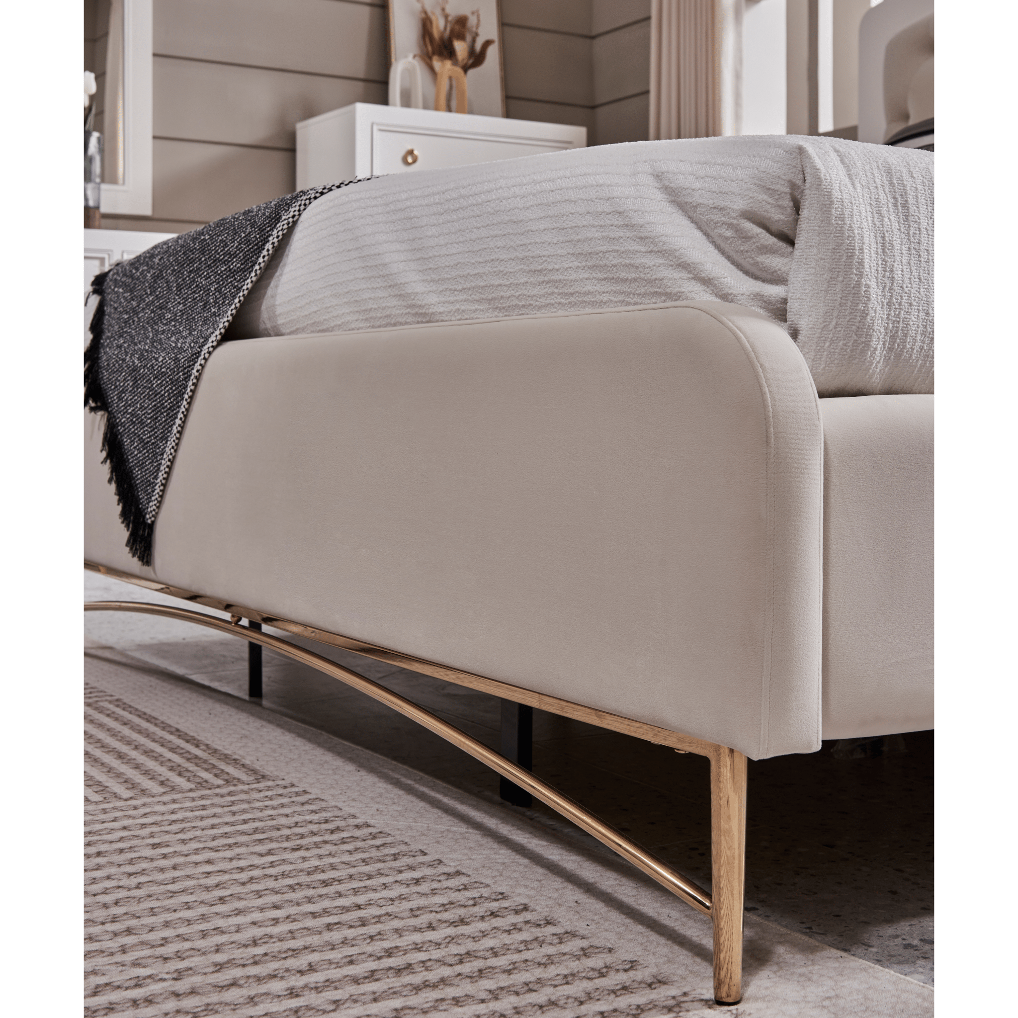 WHITE PEARL KING BED Beds| Roots Furniture
