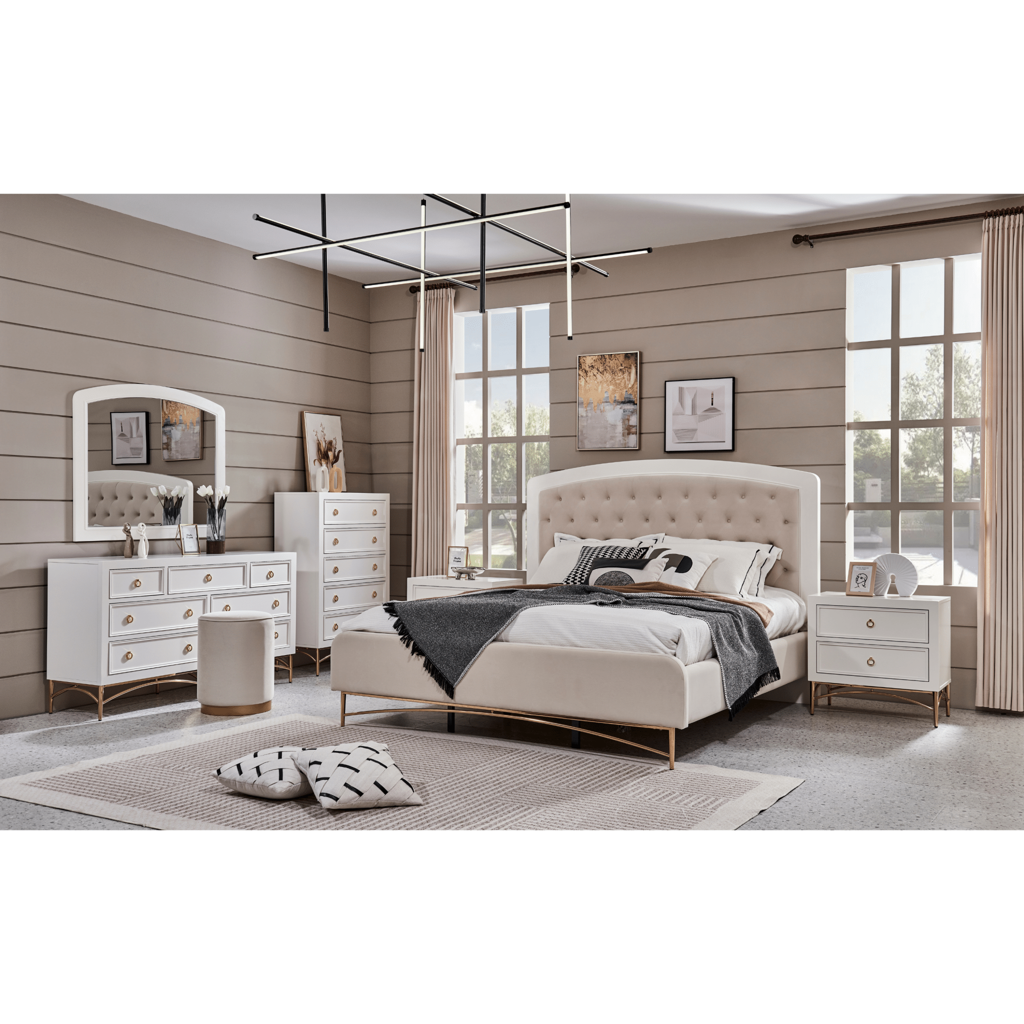 WHITE PEARL KING BED Beds| Roots Furniture