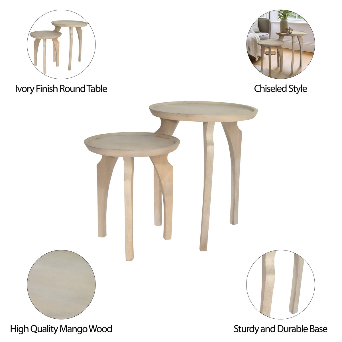White stone accent Table Accent & End Tables| Sagebrook Home