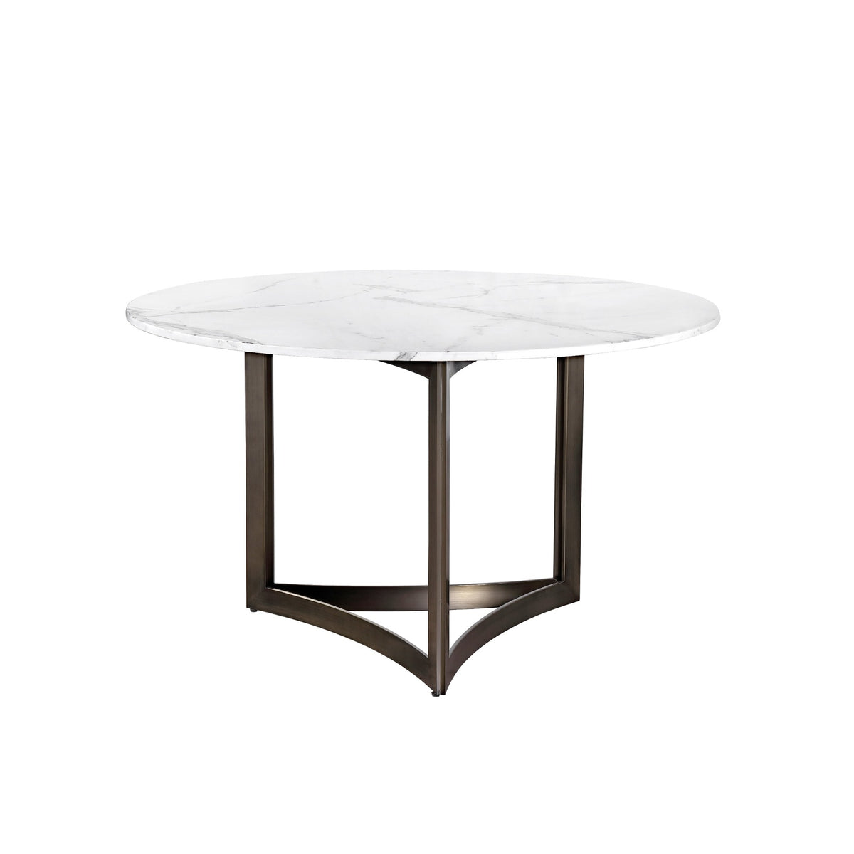 Alexa Dining Table Bronze Base and 180 CM Round White Marble