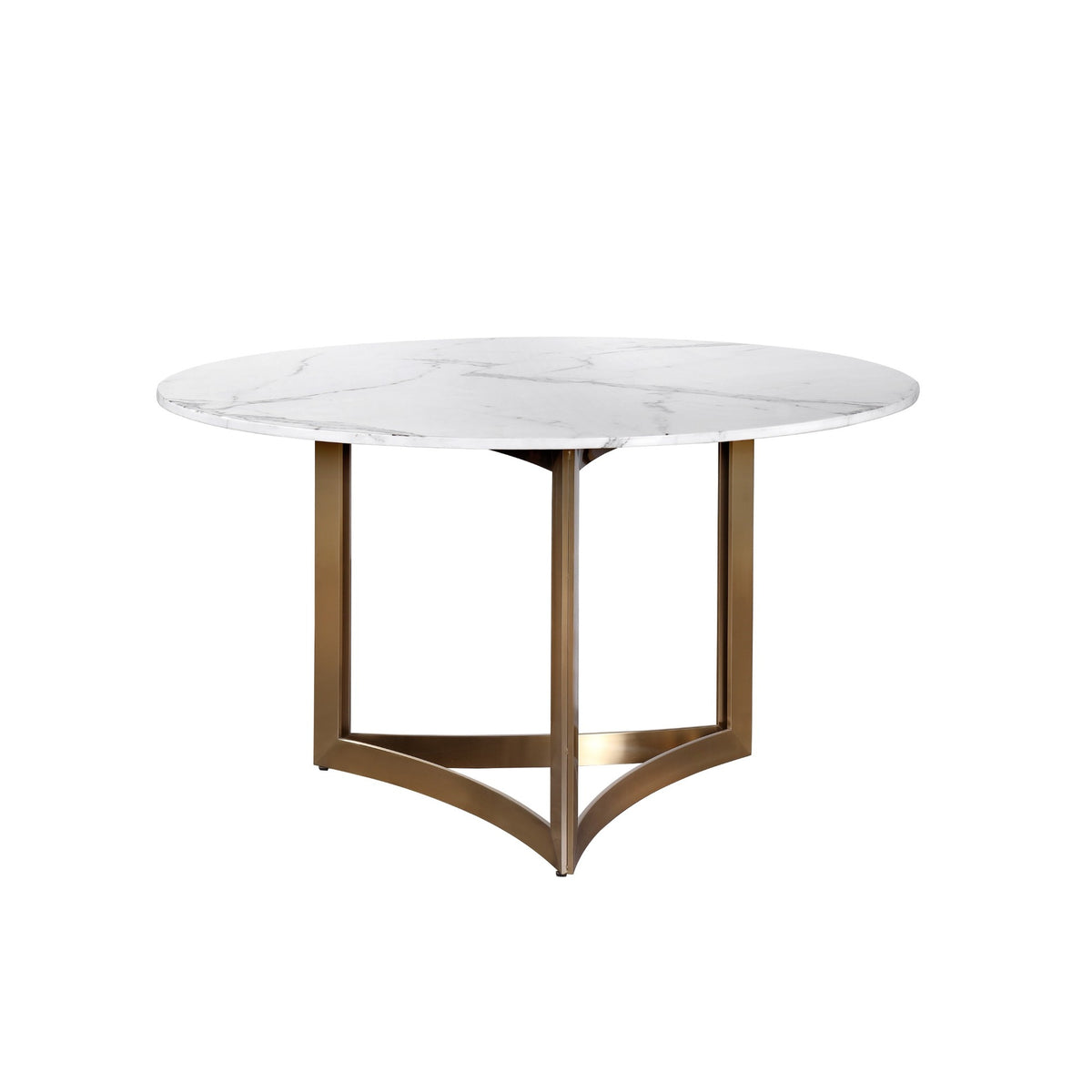 Alexa Dining Table Gold Base and 180 CM Round White Marble