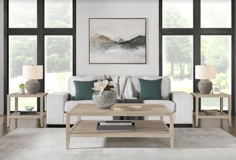 Whitewashed Oak Wood SideTable - Al Rugaib Furniture