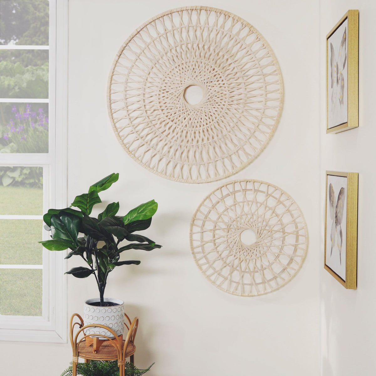 WICKER, 36", ROUND WALL ACCENT, NATURAL Wall Decors| Sagebrook Home