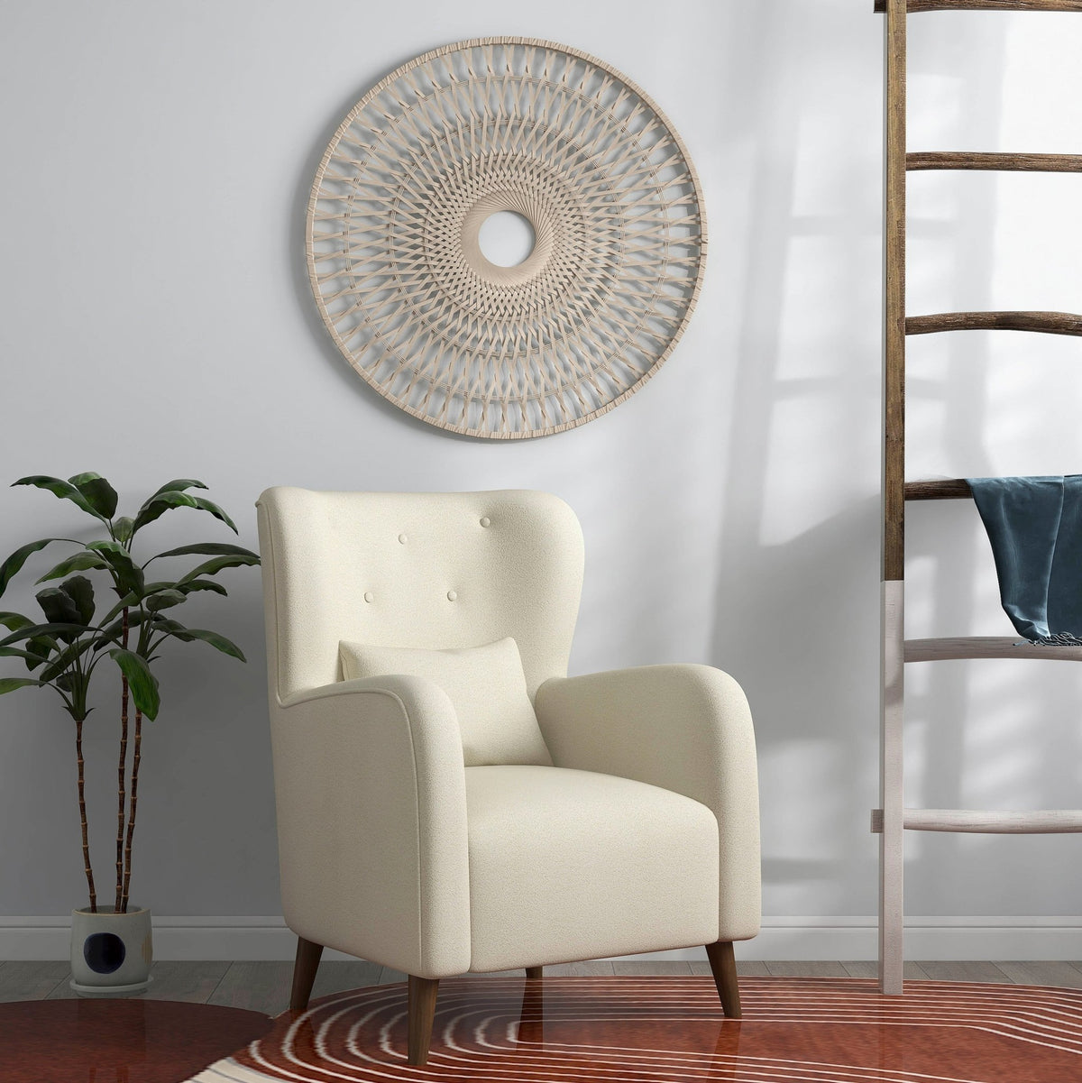 WICKER, 36", ROUND WALL ACCENT, NATURAL Wall Decors| Sagebrook Home